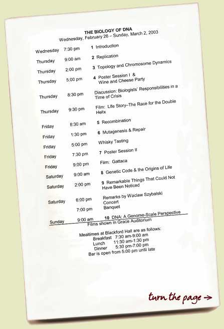 Program schedule of proceedings: turn the page