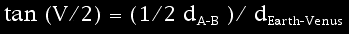 tav(V/2)=(1/2 dA-B)/d EARTH-VENUS